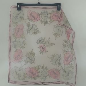 Vintage hand painted floral scarf